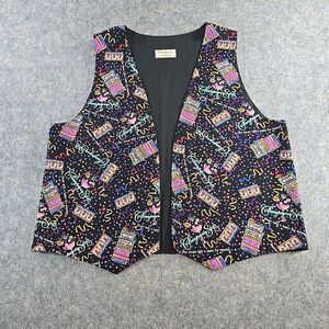 Vintage Exec Tours Champagne Slots 777 Jackpot Fashion Vest 90s 80s Size Large